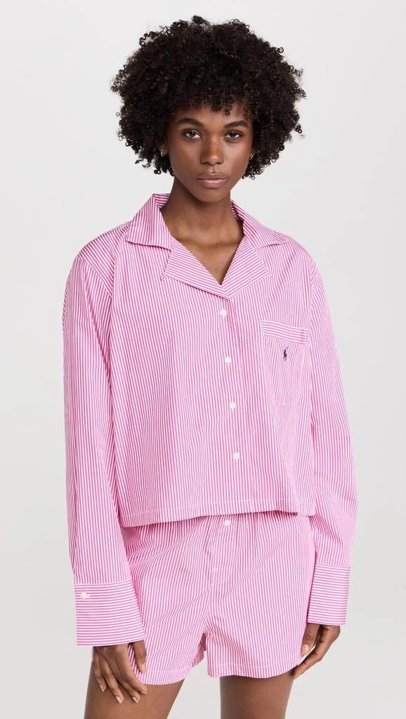 Ralph Lauren Crop Top & Boxer Poplin Pajama Set 6
