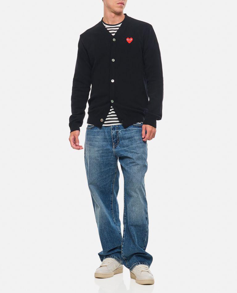 Comme des Garcons Red Emblem Play V-neck Cardigan