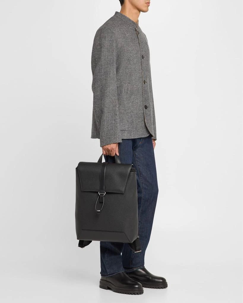 Dunhill Men's 1893 Harness Flap Leather Backpack 6