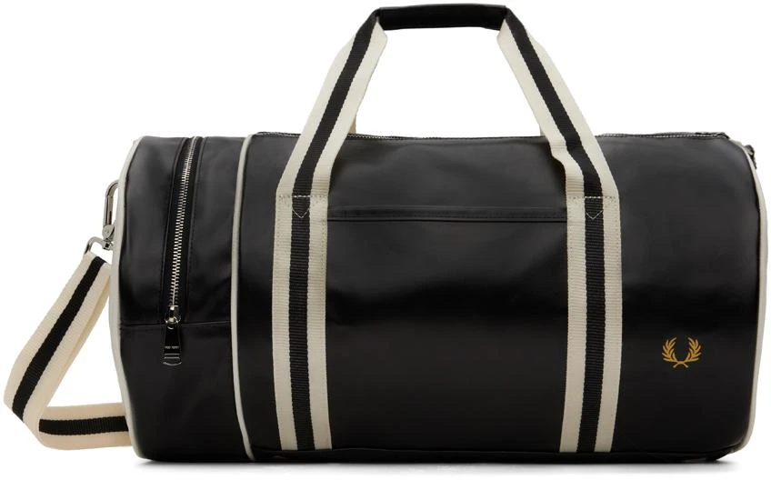 Fred Perry Black Classic Barrel Duffle Bag 1