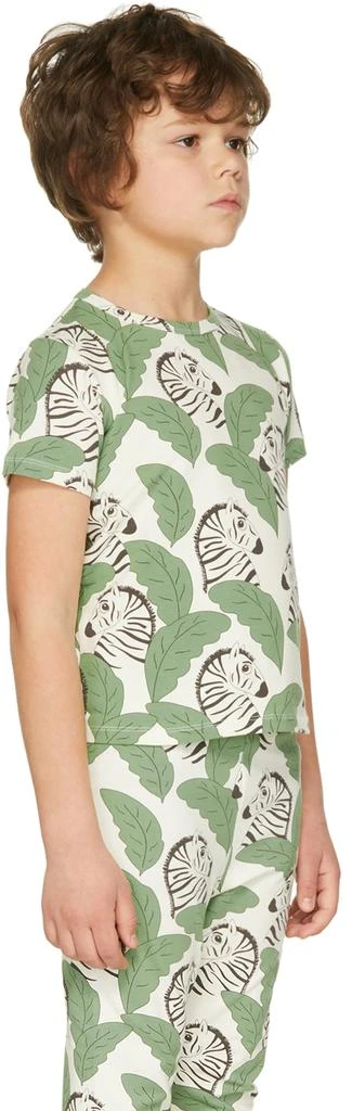 Mini Rodini Kids Off-White & Green Zebra T-Shirt 3