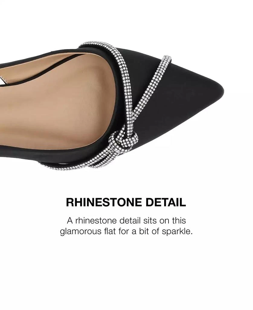 Journee Collection Women's Rebbel Rhinestone Knot Slingback Flats 7