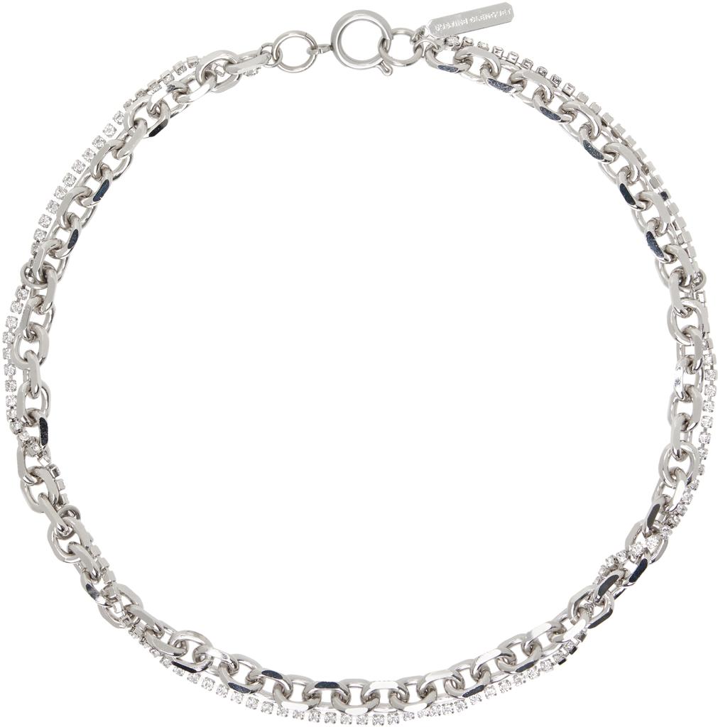 Justine Clenquet Silver Dana Crystal Necklace