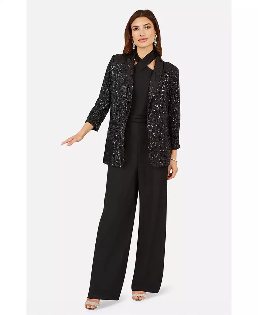 Yumi Women's Sequin Blazer With Pockets