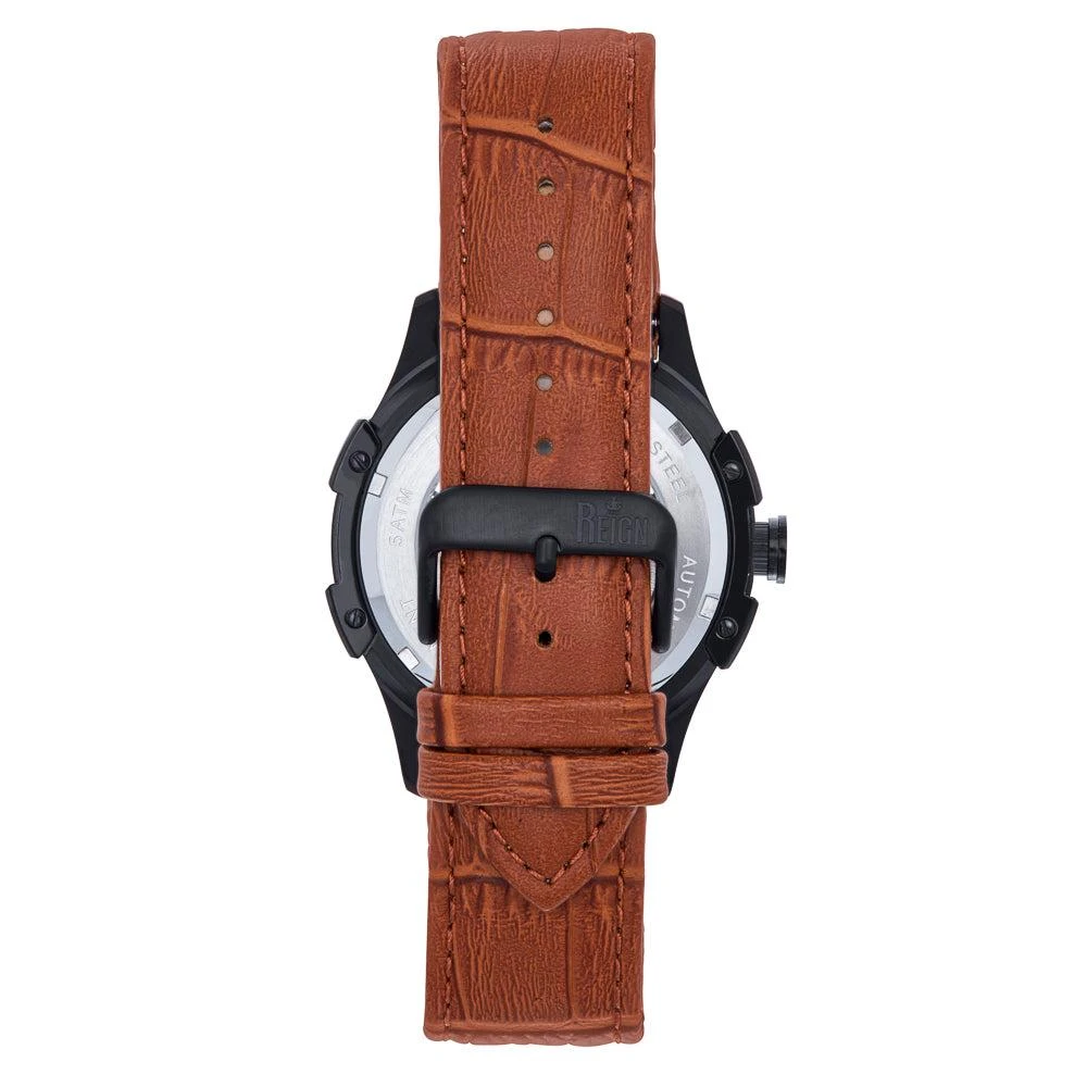 Reign Solstice Automatic Semi-Skeleton Watch - Brown/Green 3