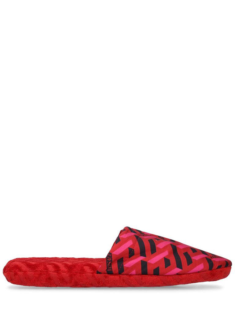 Versace Logo Faux Fur Slides BLACK 35 (5) - Slippers