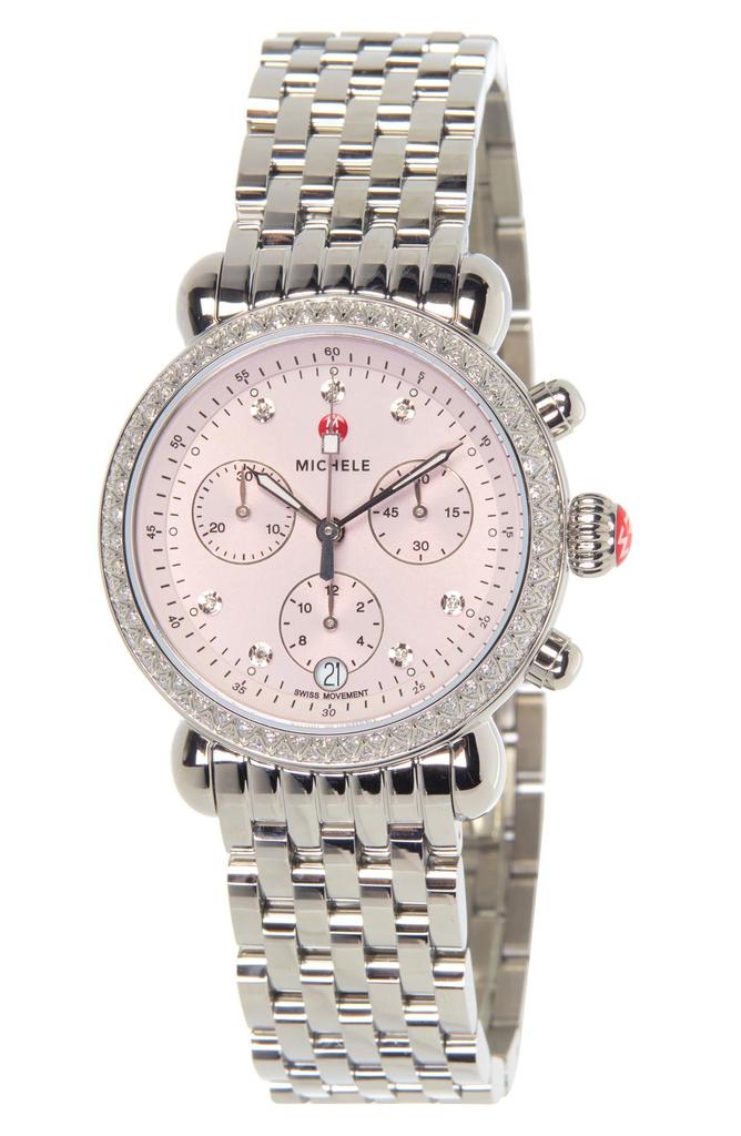 MICHELE Women's CSX Diamond Bezel 3-Hand Bracelet Watch, 36mm - 0.62 ctw