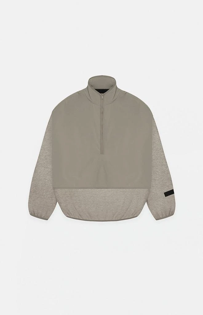 Essentials Essentials Dust Heather Grey Nylon Fleece Mock Neck Sweatshirt 1