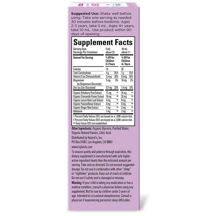 Hyland
s Kids Sleep Calm + Immunity with Melatonin Liquid 4