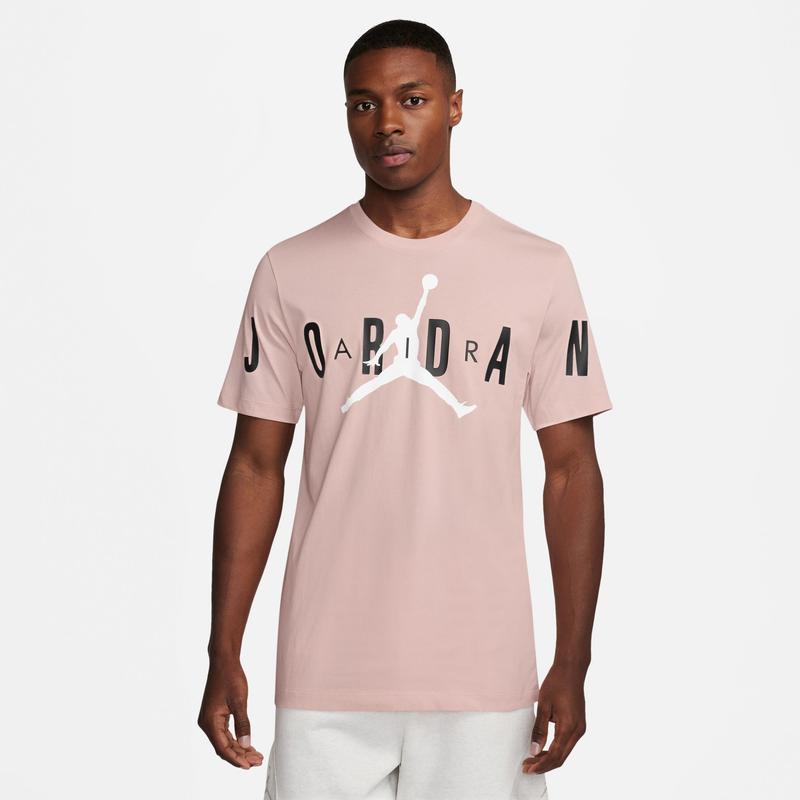 Jordan Air Stretch Short Sleeve T Shirt Men s Pink White Black L