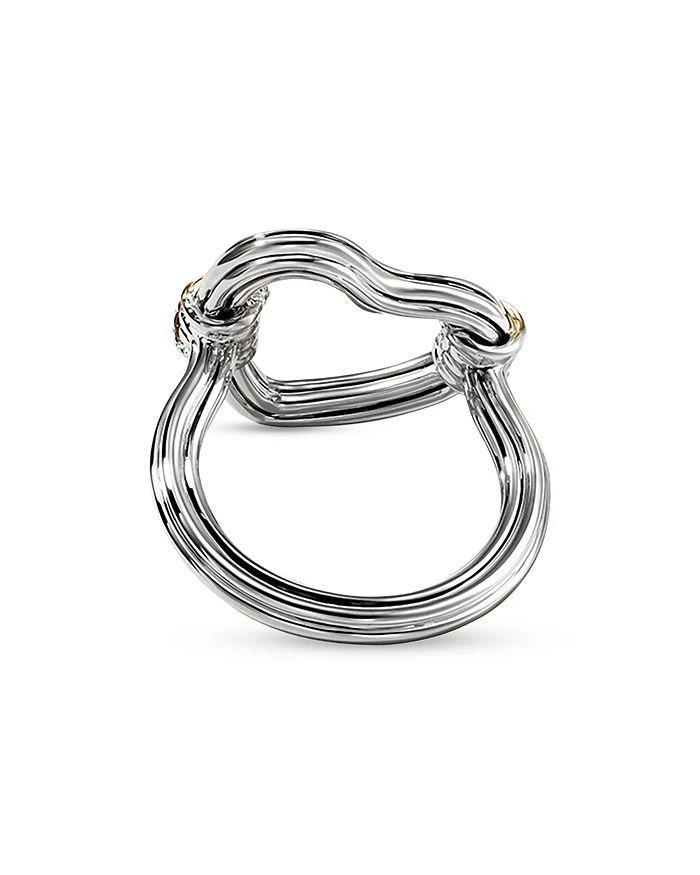 John Hardy Sterling Silver & 14K Yellow Gold Bamboo Diamond Heart Ring 3