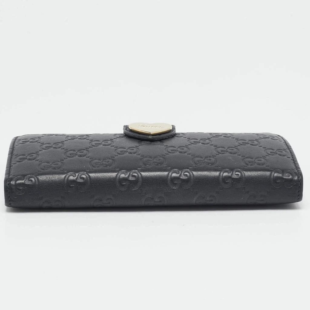 Gucci Gucci Black Guccissima Leather Heart Flap Continental Wallet 9
