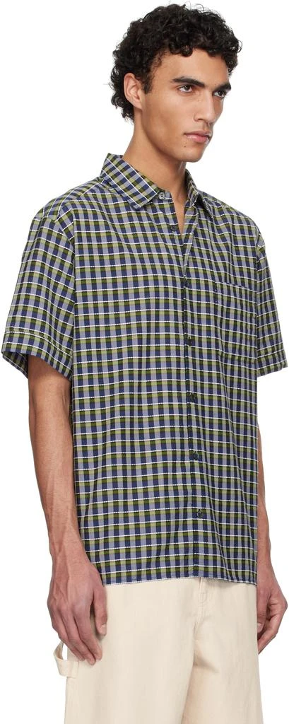 A.P.C. Green & Navy Ross Short-Sleeve Shirt 2