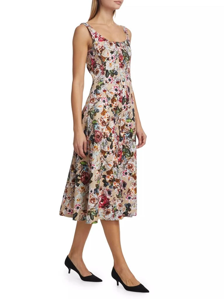 Adam Lippes Button-Front Floral Dress 2