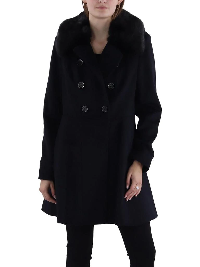 Via Spiga Womens Wool Blend Midi Pea Coat 1
