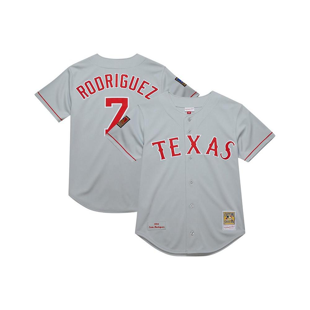 Mitchell & Ness Men's Ivan Rodriguez Gray Texas Rangers 1994 Cooperstown Collection Authentic Dark Jersey