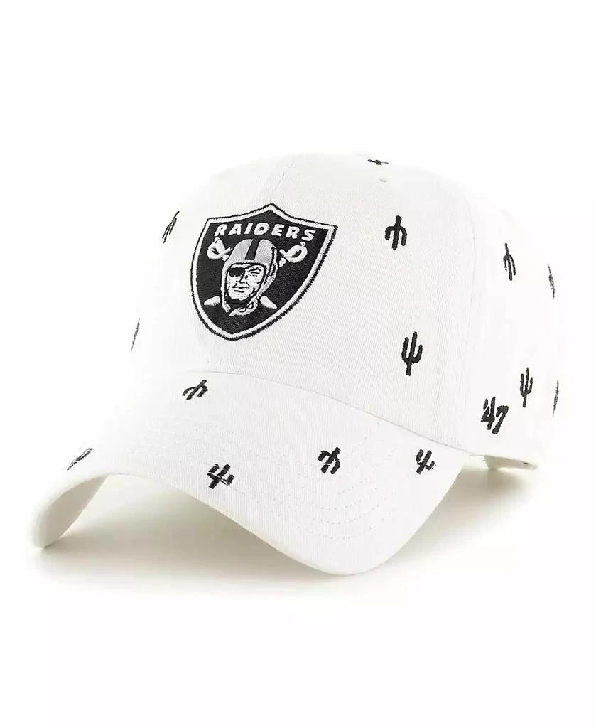47 Brand Men's and Women's White Las Vegas Raiders Confetti Clean Up Adjustable Hat 1