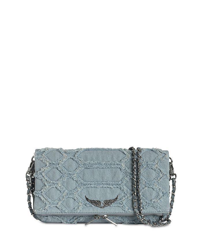Rock Fringed Denim Breeze Crossbody Clutch – On Sale Now