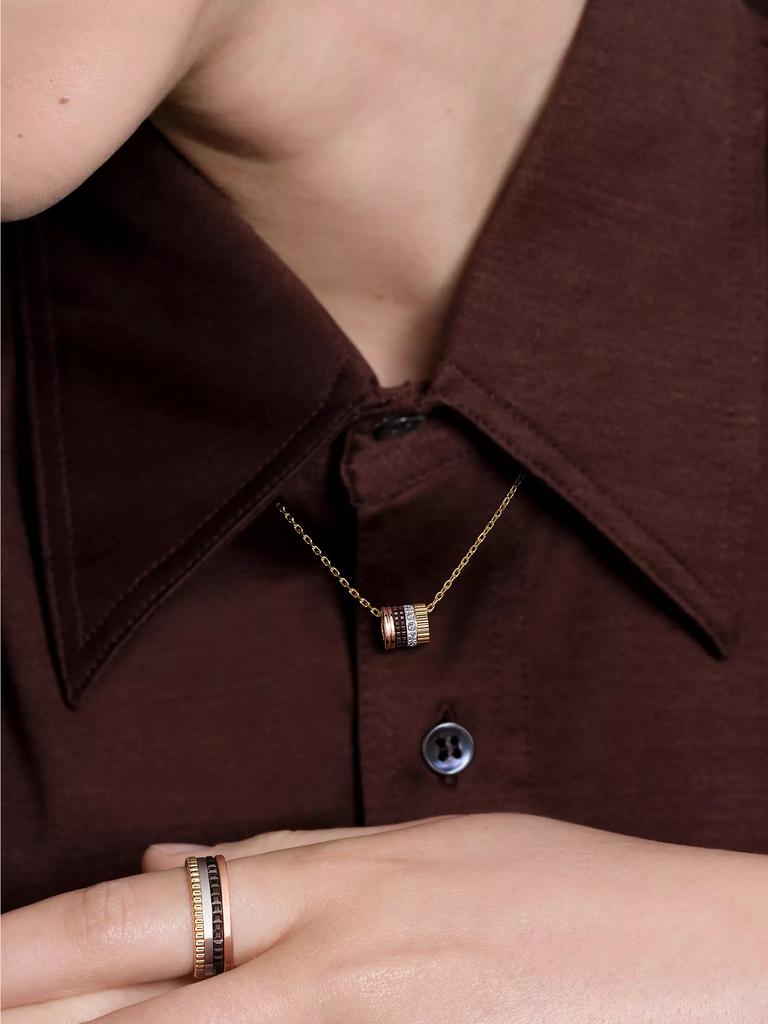 Boucheron Unisex Quatre Classique Tri-Tone 18K Gold, PVD & 0.17 TCW Diamond Pendant Necklace