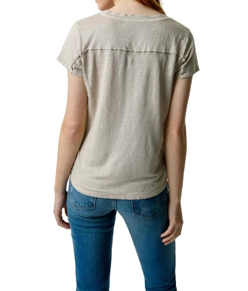 AMO Sweetness V Neck Tee In Pumice 2