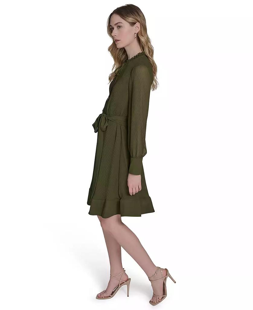 Eliza J Petite Pleated Chiffon V-Neck Dress