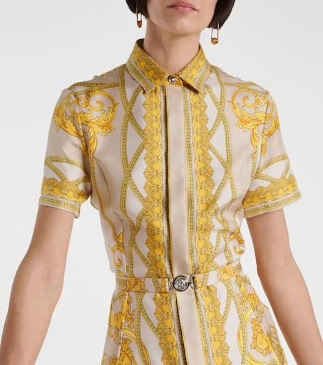 Versace Barocco silk twill shirt dress 4