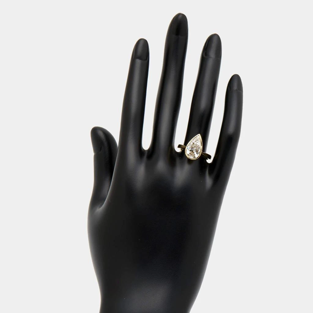 The Diamond Edit 2.80 cts Pear Brilliant 18k Yellow Gold Ring Size 51 3