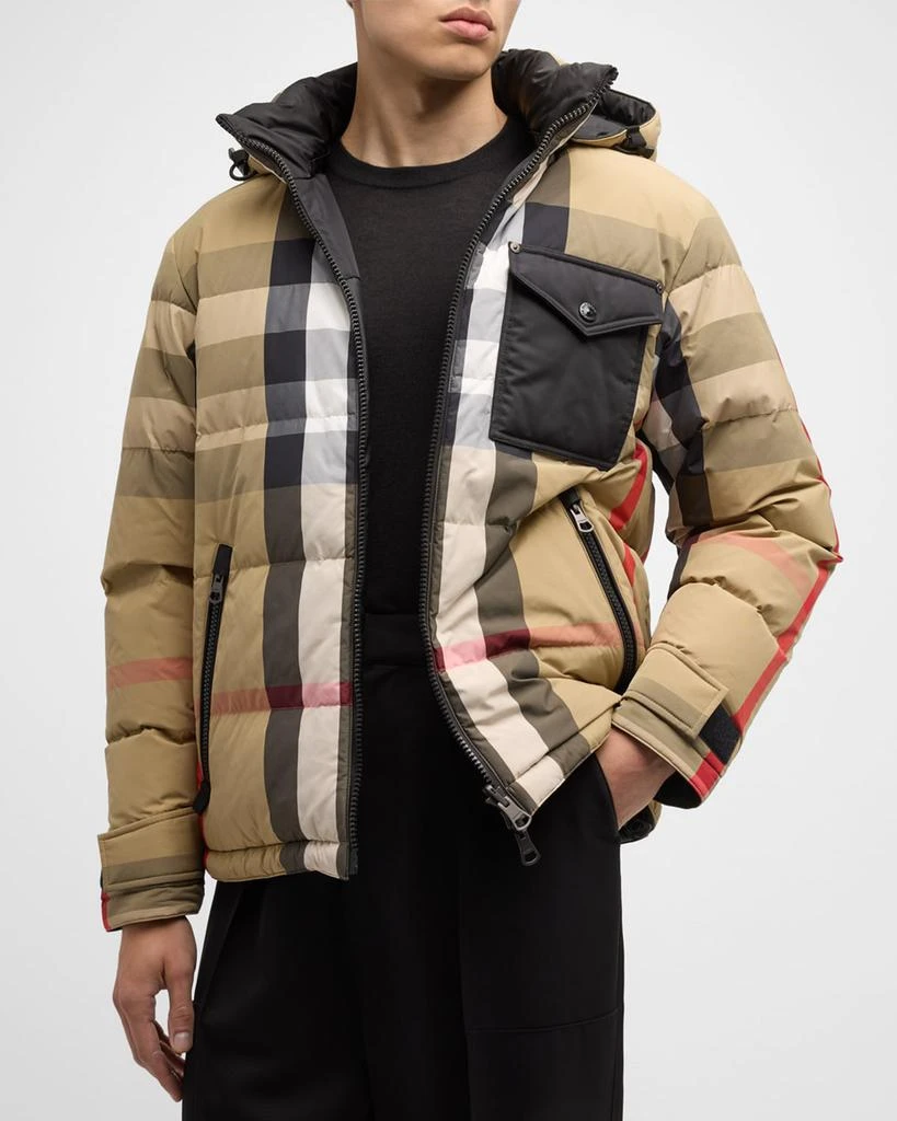 Burberry Men's Rutland Check Reversible Puffer Jacket 4