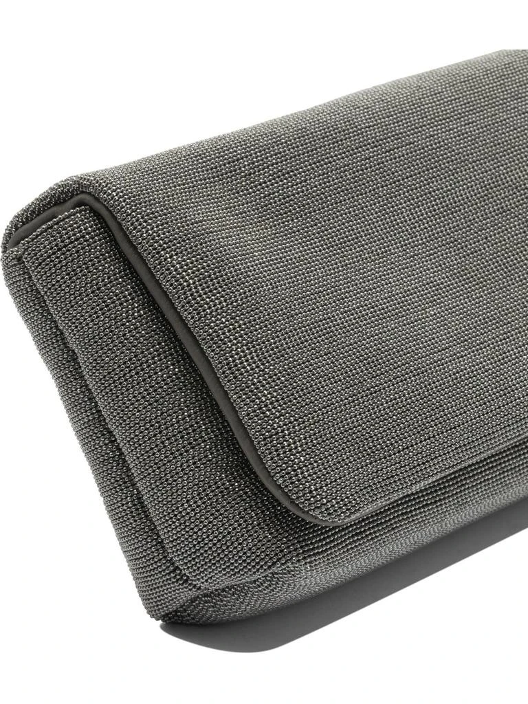 Brunello Cucinelli Brunello Cucinelli Monili-Embellished Flap Crossbody Bag 4