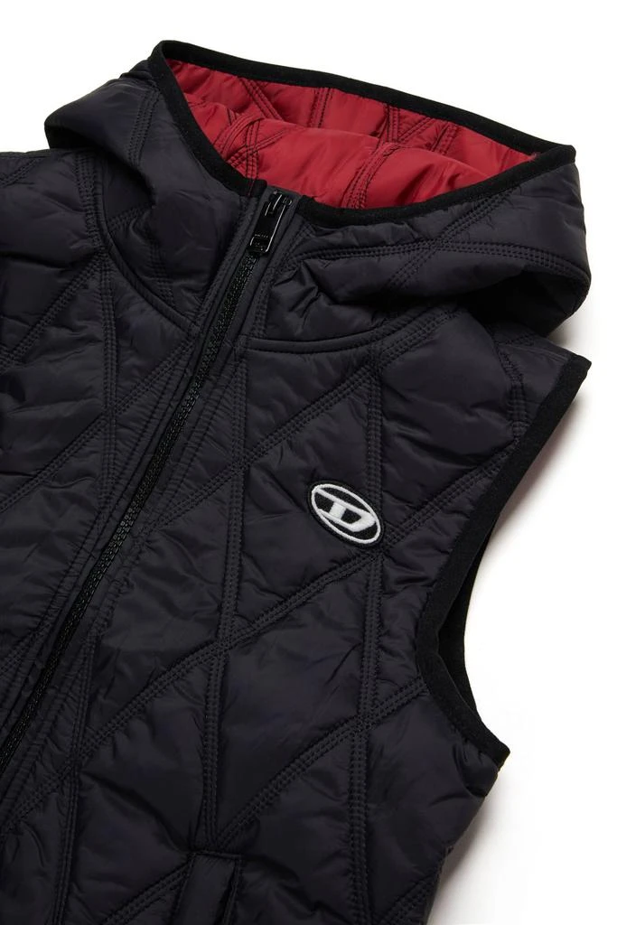 Diesel Diesel Kids Oval-D Logo Patch Quilted Hooded Vest 3