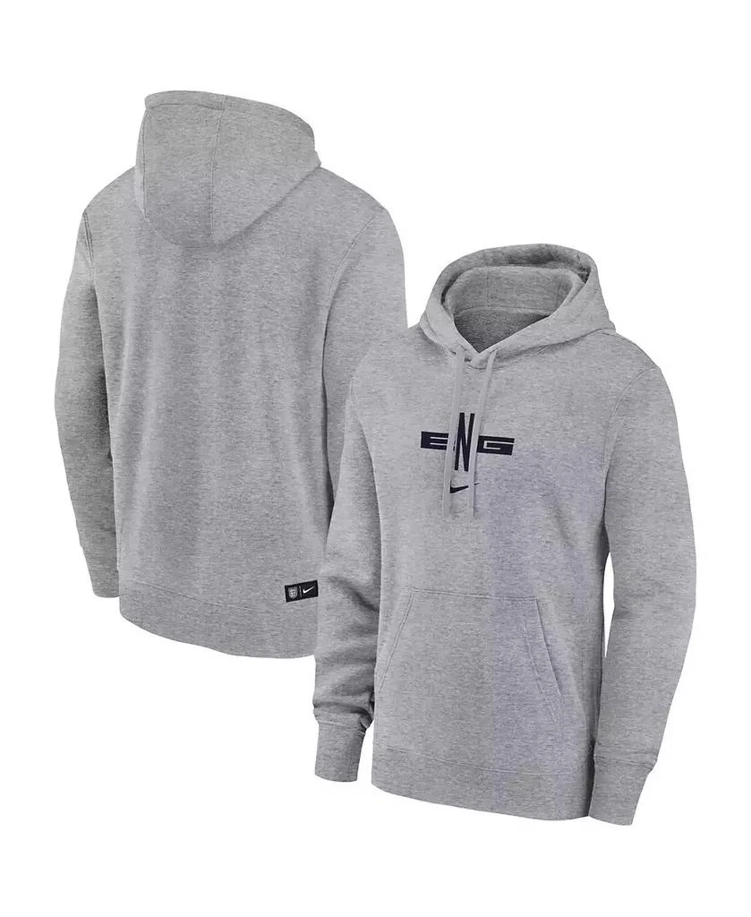 Nike Men's Gray England National Team Club Logo Pullover Hoodie 1