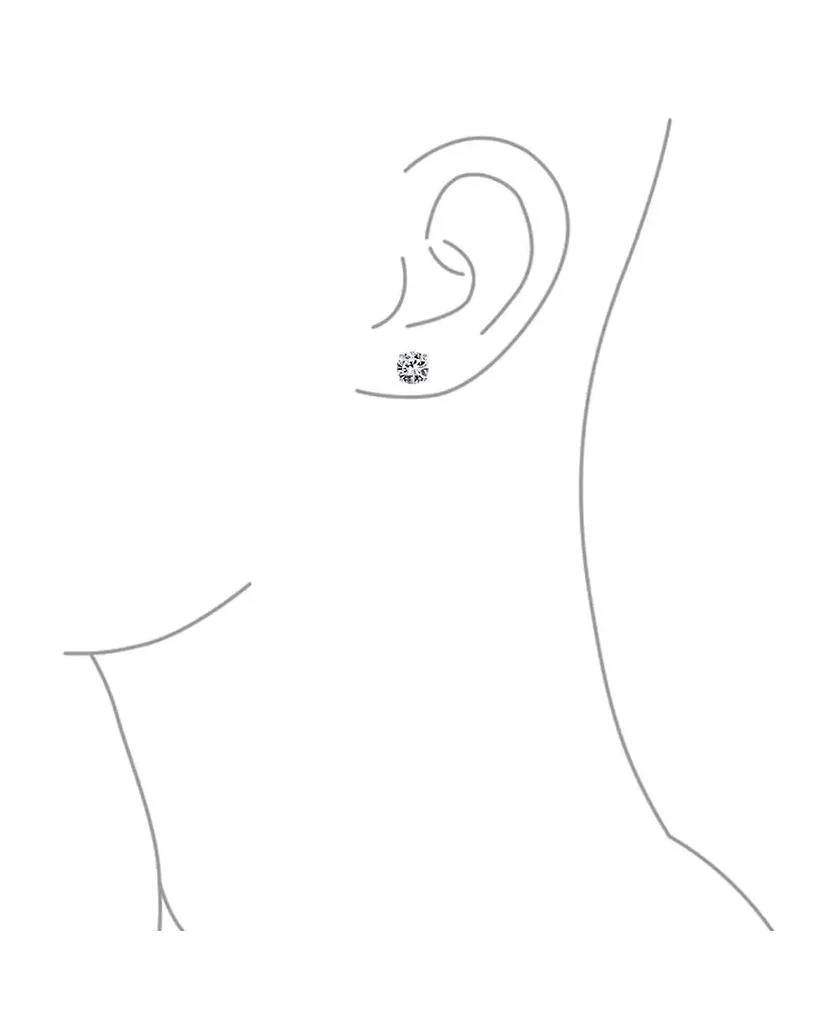 Bling Jewelry Round Solitaire Stud Earrings 4 Prong .925 Sterling Silver 6MM 2