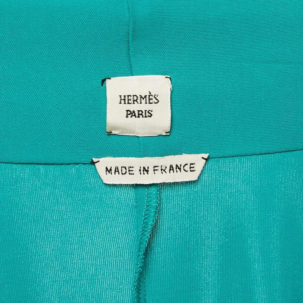 Hermes Hermes Green Jersey Belted Top M 4