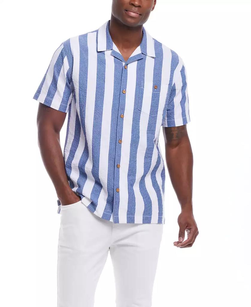 Weatherproof Vintage Men's Short Sleeve Cotton Seersucker Shirt