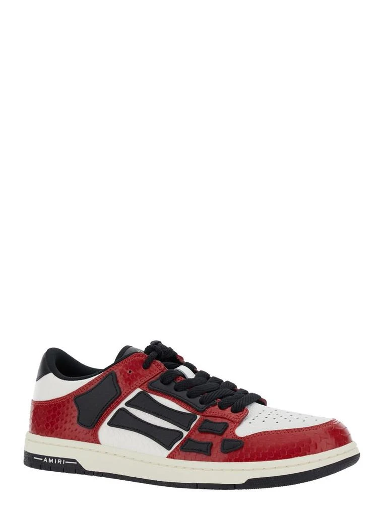 AMIRI 'Skel Top Low' Red Sneakers With Skeleton Patch In Leather Man 2
