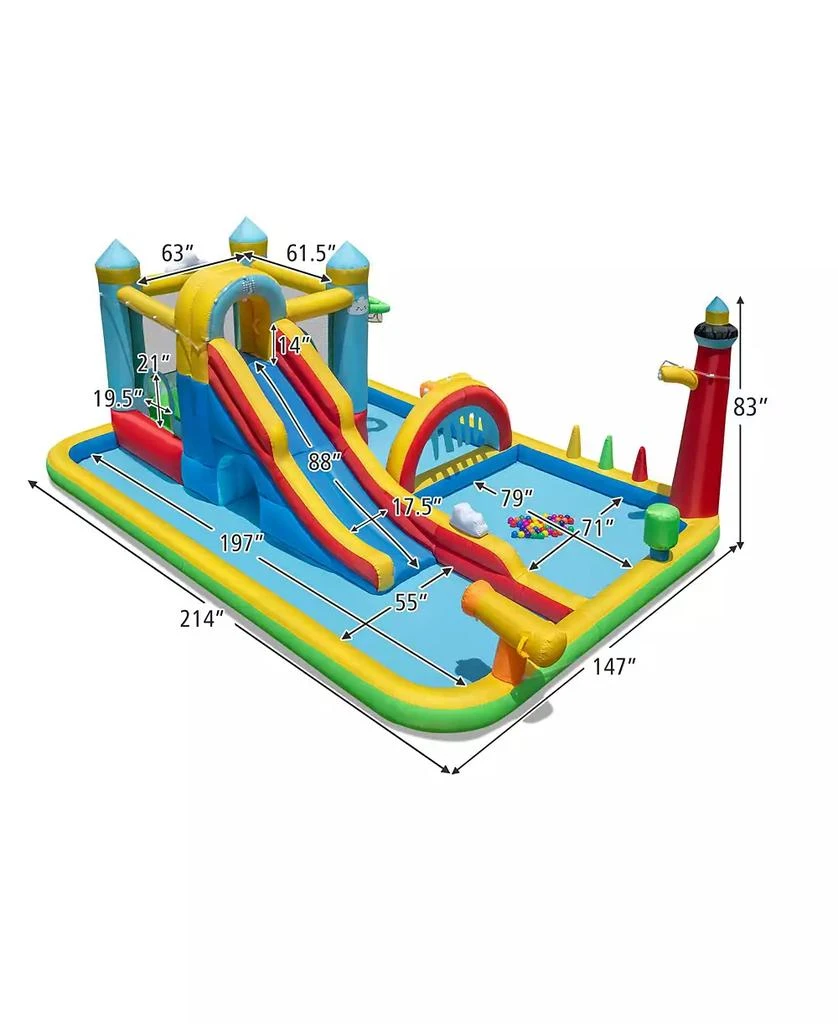 Mecale Giant Inflatable Water Slide Park with Long Slide and 750W Blower Included 4