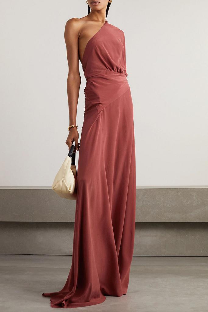 CORTANA Lena one-shoulder silk maxi dress