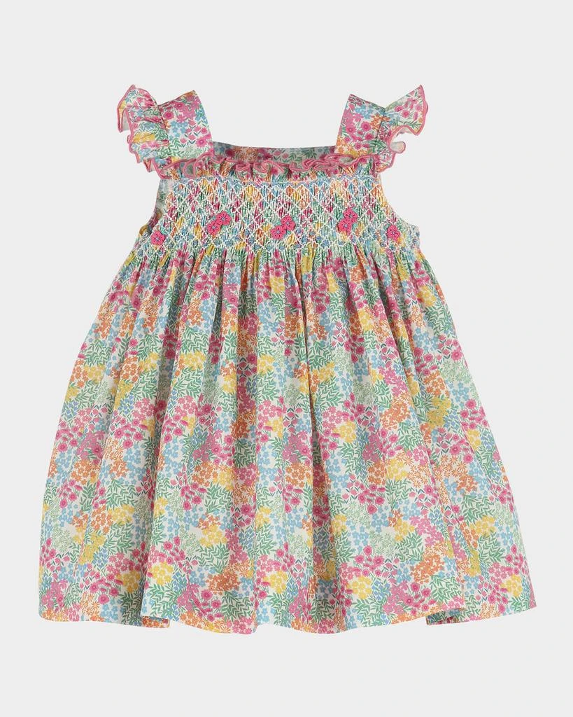 Luli & Me Girl's Floral-Print Jamboree Smocked Dress, Size 6M-3 1