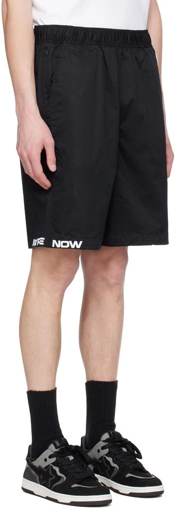 AAPE by A Bathing Ape Black Embroidered Shorts 2