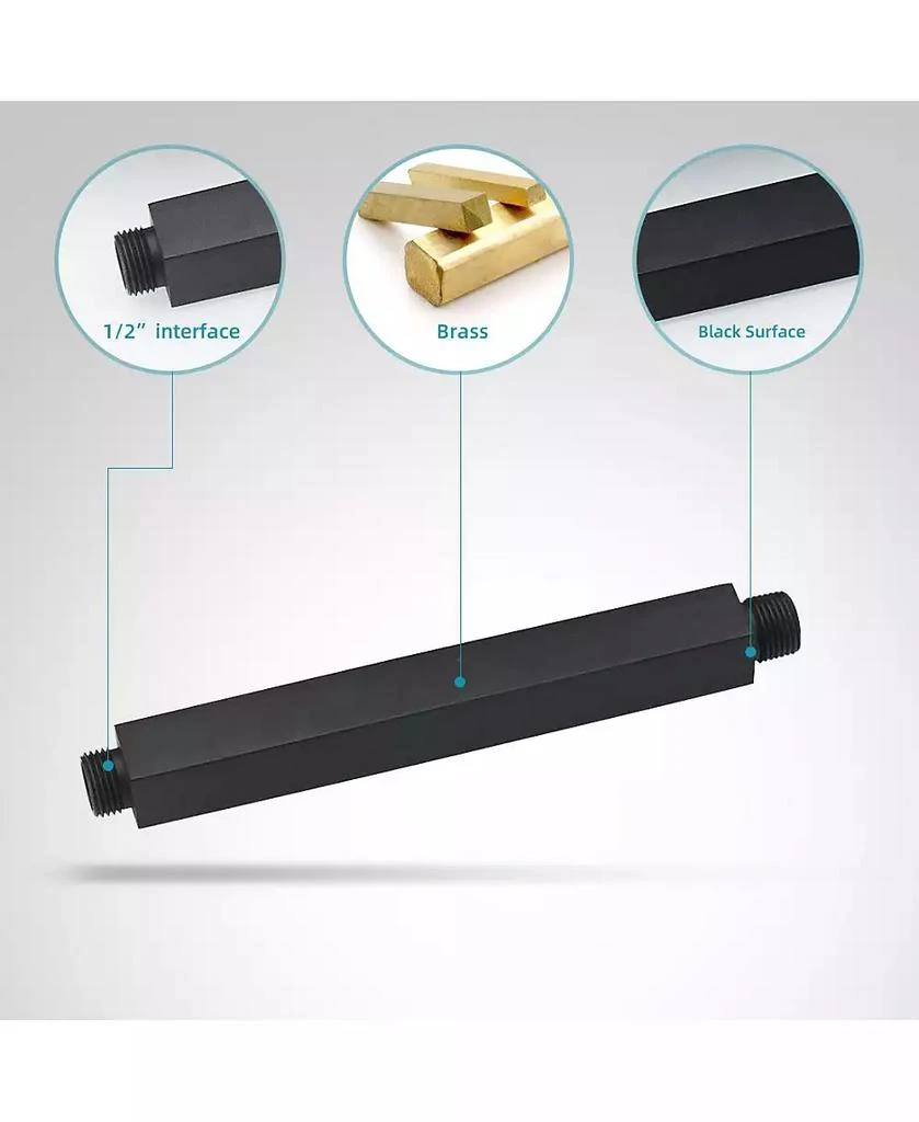 Greenspring Single-Handle 2-Spray Square High Pressure Shower Faucet with 16" Ceiling Shower Head in Chrome (Valve Included) 3