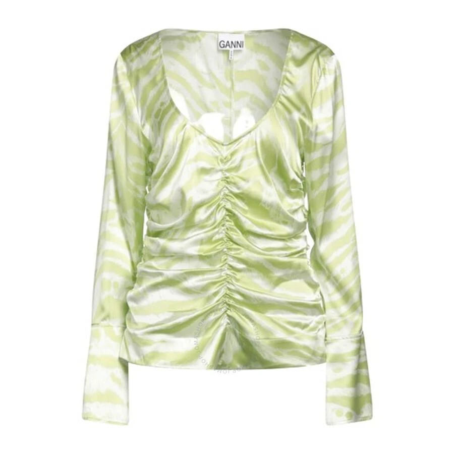 Ganni Ladies Margarita Silk Stretch Shirt 1