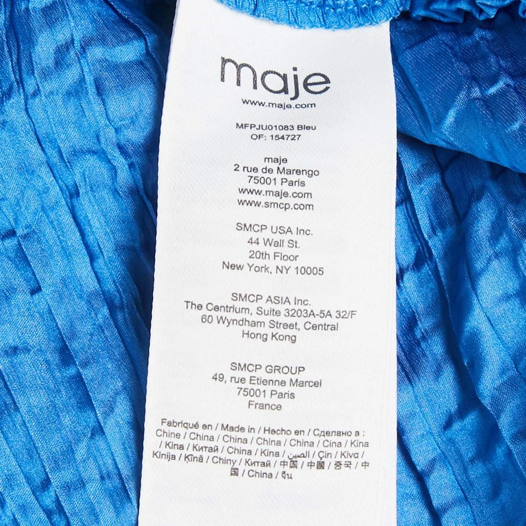 Maje Maje Blue Crepe Lace Trimmed Top and Skirt Set M/S 9