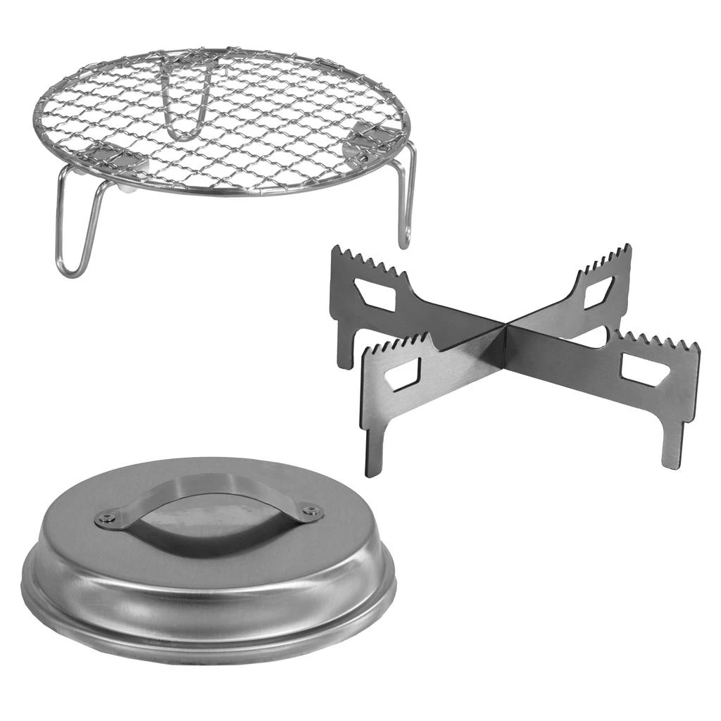 Sunnydaze 3-Piece Stainless Steel Smokeless Fire Pit Accessory Kit - 7.25" 1