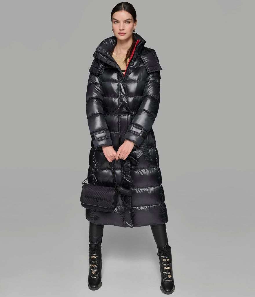 Karl Lagerfeld Paris CONTRAST MAXI BELTED LONG PUFFER 6