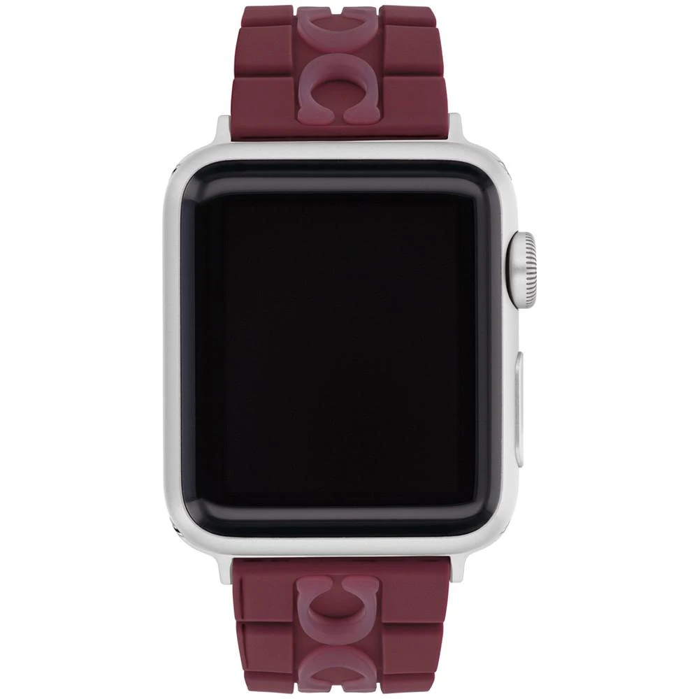 COACH Burgundy Silicone Strap for 38, 40, 41mm Apple Watch 1