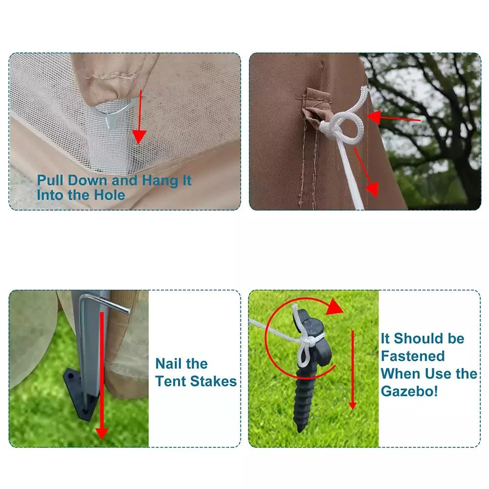 Streamdale Furniture Streamdale 13 FT. W X 13 FT. D X 9.2FT Pop-Up Gazebo Tent Outdoor Canopy 6