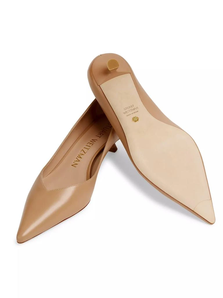 Stuart Weitzman Eva 35MM Leather Kitten-Heel Pumps 5