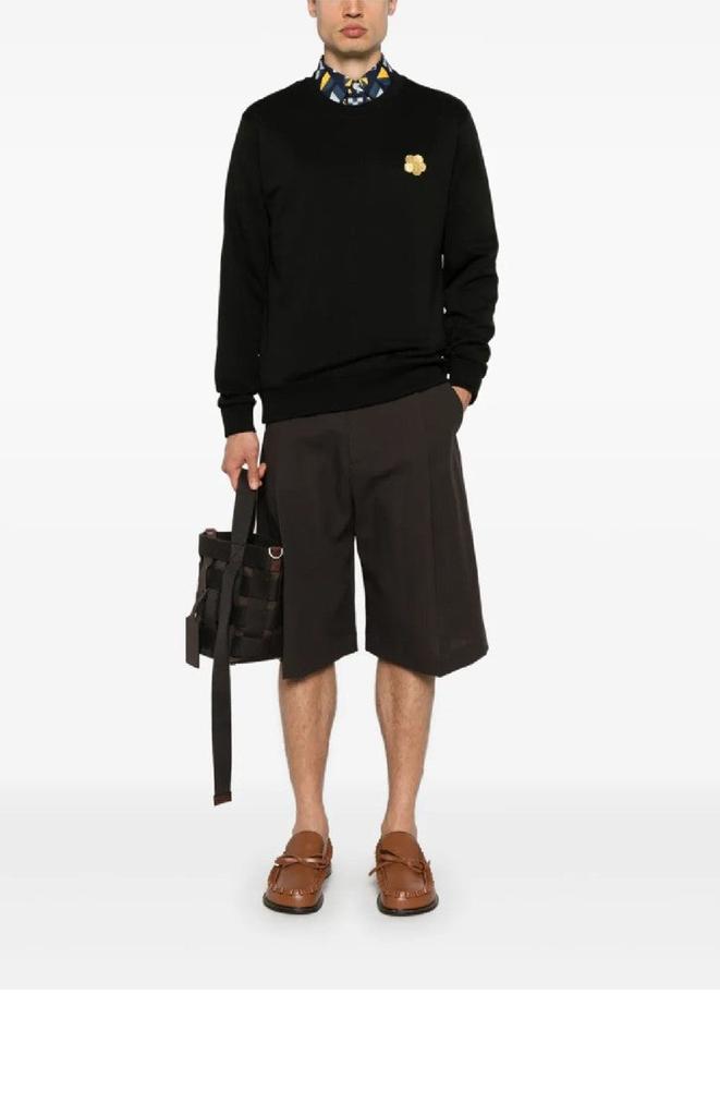 Kenzo Relaxed Black Sweatshirt With Floral Emblem