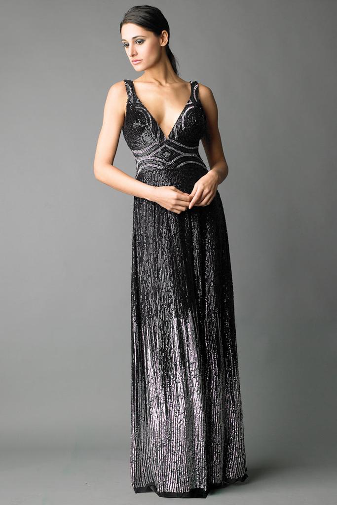 Basix Black Label Art Deco Evening Gown