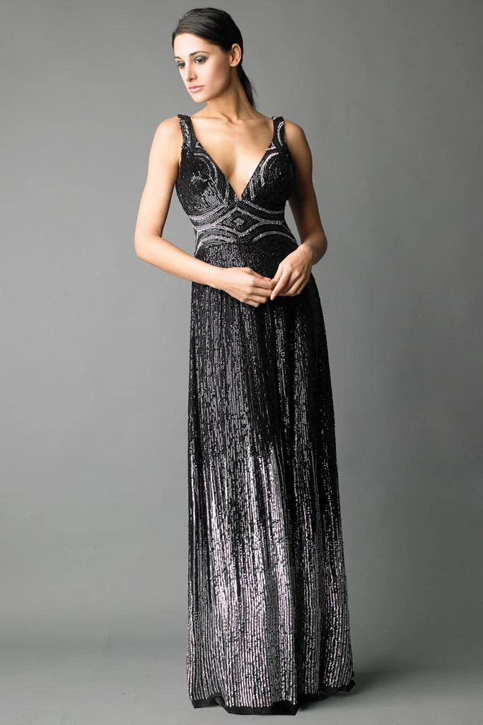 Basix Black Label Art Deco Evening Gown 1